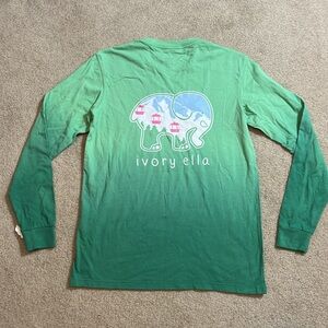 NWT Ivory Ella green ombre long sleeve tee, size small